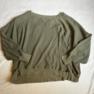 American Eagle Big Hug Crew Neck Waffle Sweatshirt